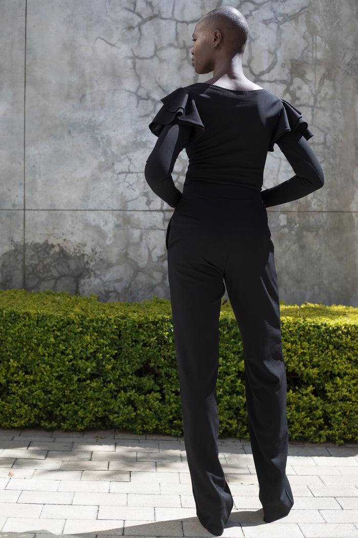 Erre The FLUTTER Long Sleeve Top - Black