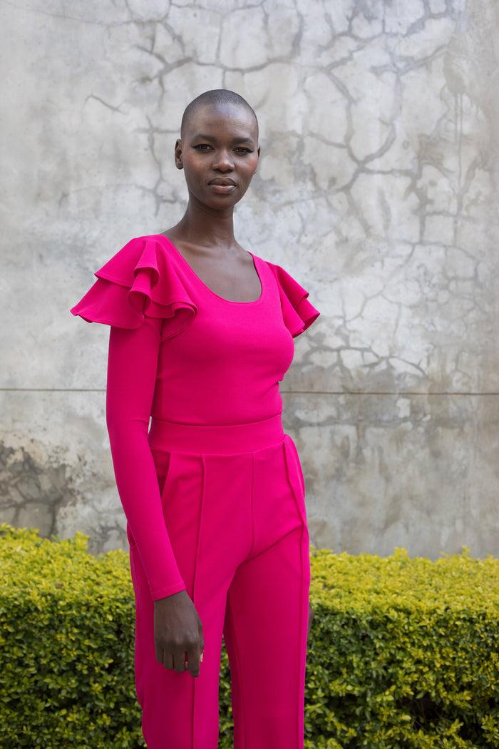 Erre The FLUTTER Long Sleeve Top - Pink