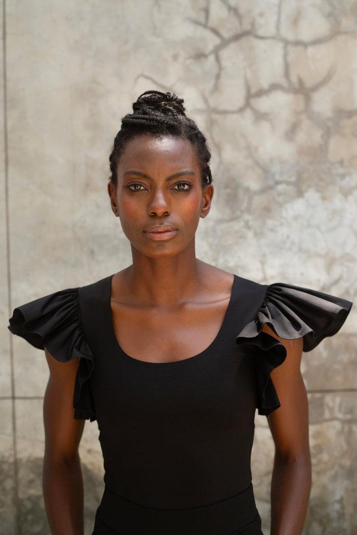 Erre The Frill Top - Black