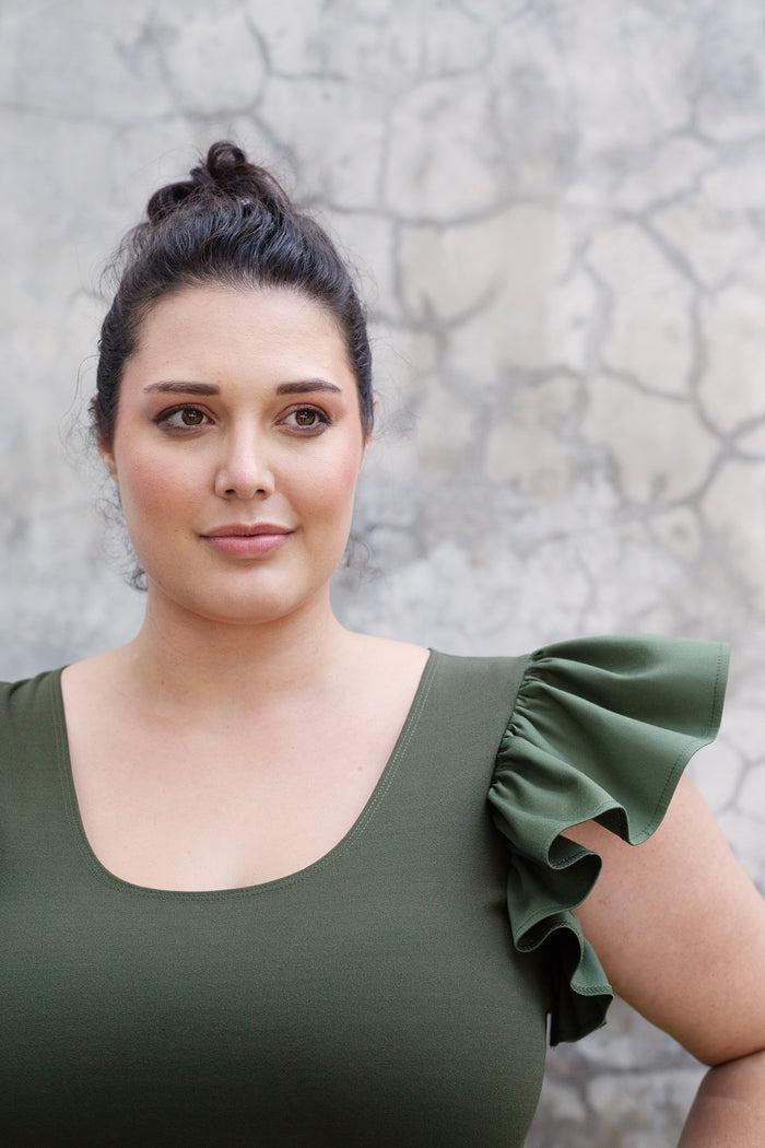 Erre The Frill Top - Olive
