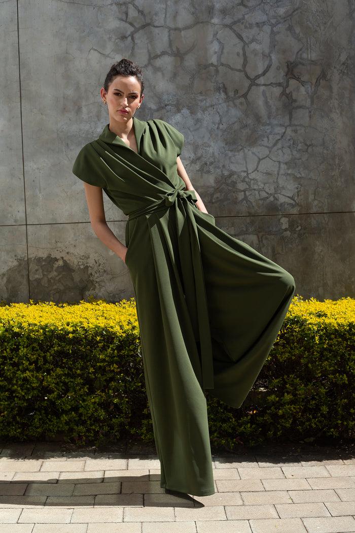 Erre The Meander Jumpsuit - Olive Green