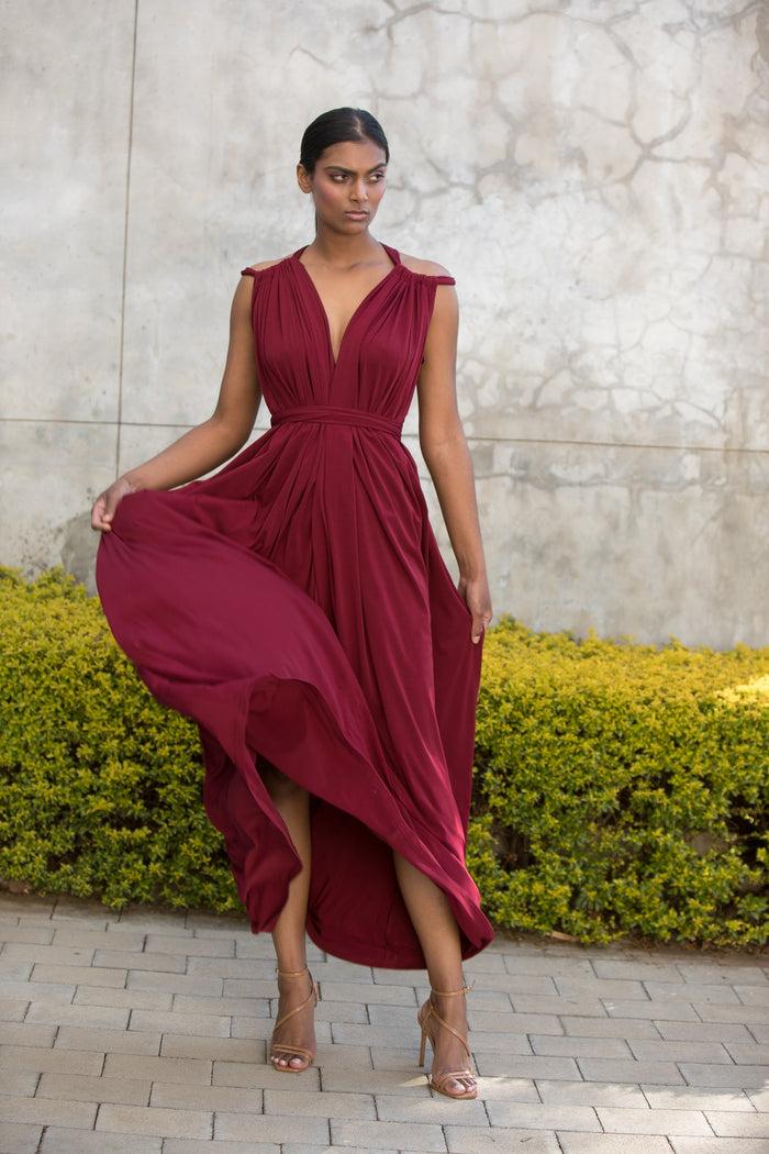 erre The Multiway Myri Dress Wine