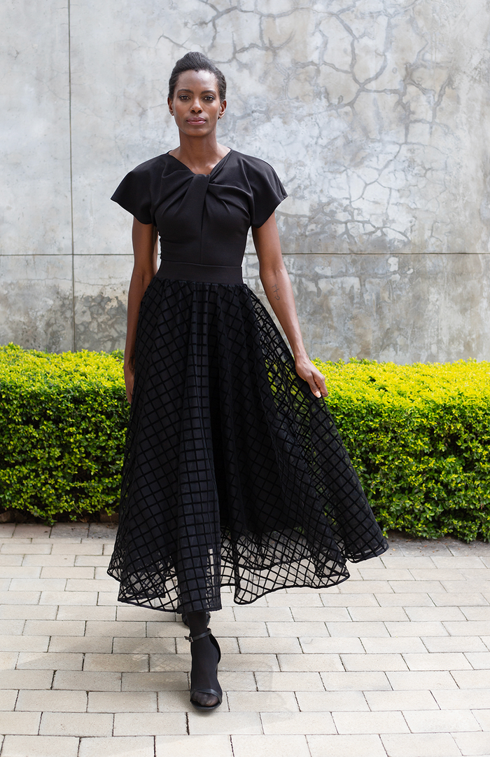 erre The Network Midi Skirt - Black