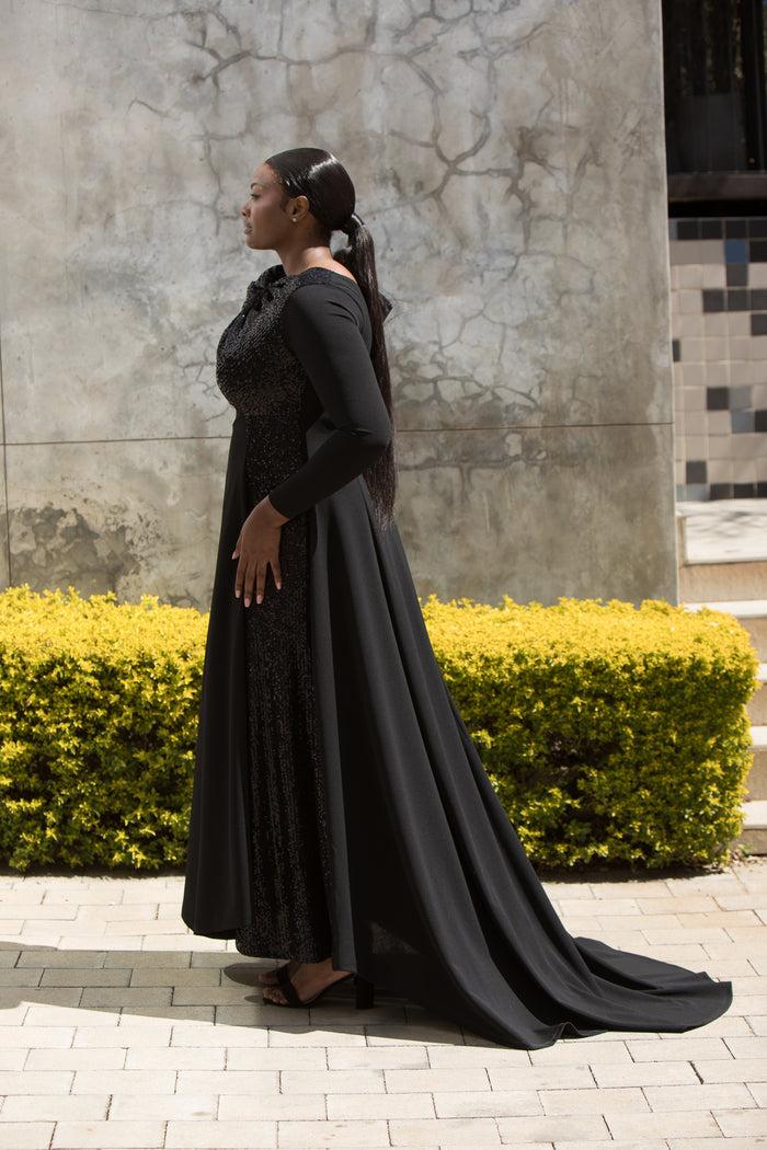 Erre The One Shoulder Bow Dress Black