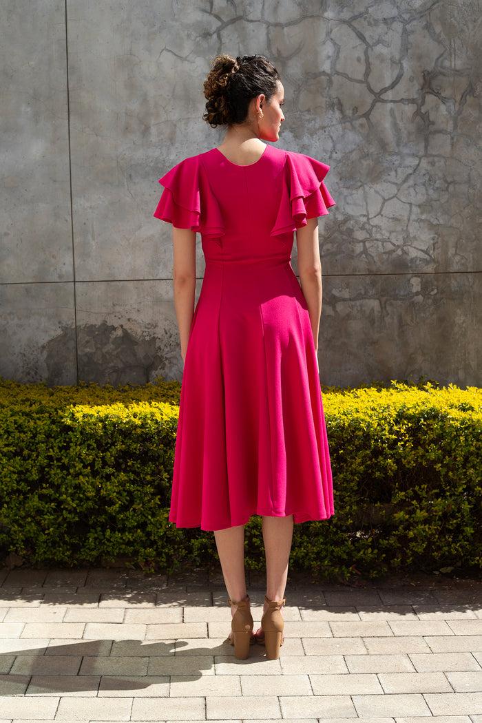 Erre The Ripple Dress - Hot Pink