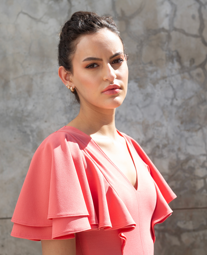 Erre The Ripple Dress - Rose Quartz