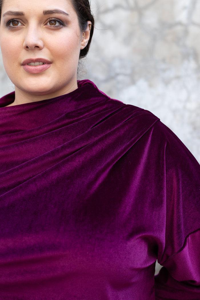 Erre The Velvet Drape Top - Grape