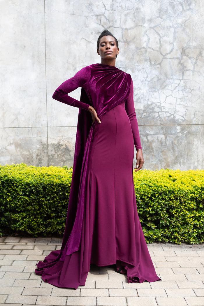 erre The Velvet Empress Dress - Grape