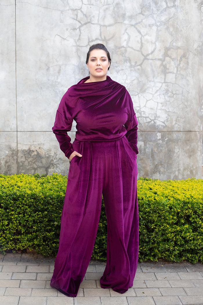 Erre The Velvet Stride Pants - Grape