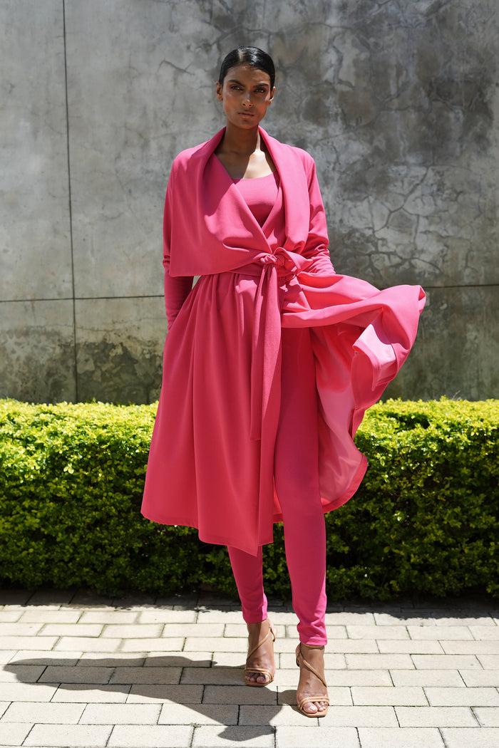 erre The Waterfall Coat - Hot Pink