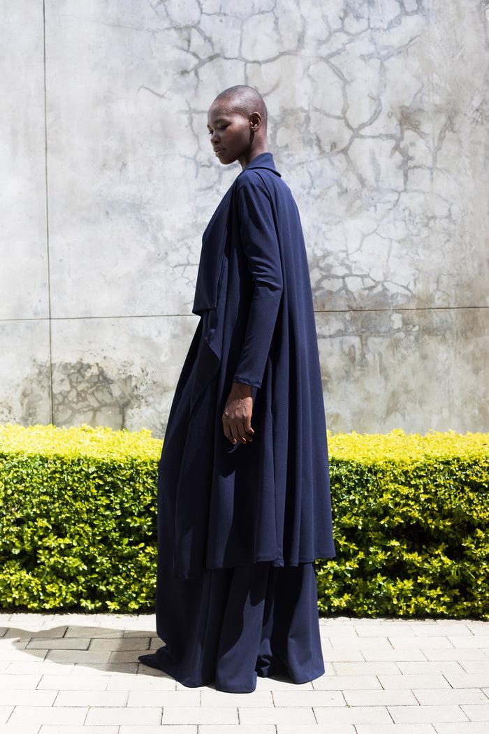 Erre The WATERFALL Coat - Navy Blue