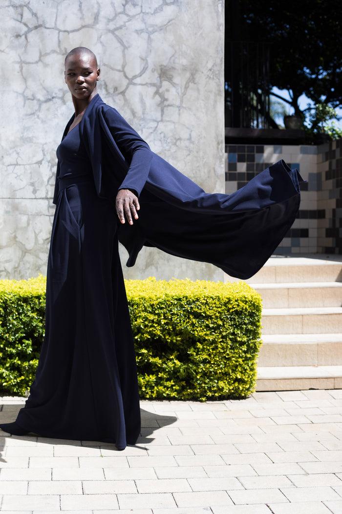 Erre The WATERFALL Coat - Navy Blue