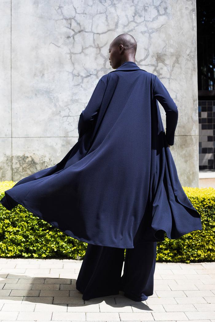 Erre The WATERFALL Coat - Navy Blue
