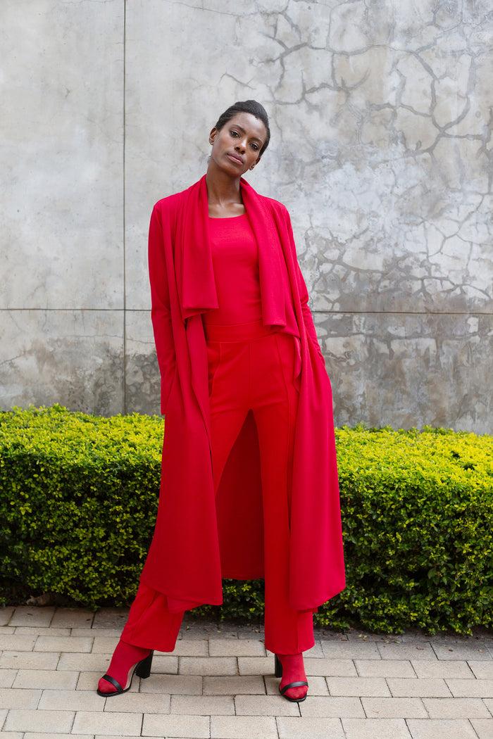 Erre The WATERFALL Coat - Red