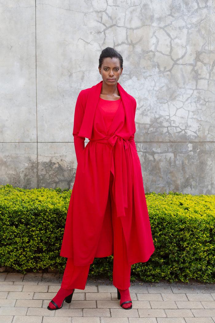 Erre The WATERFALL Coat - Red