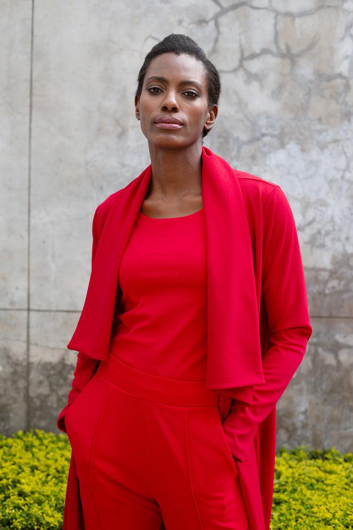 erre The WATERFALL coat - Red