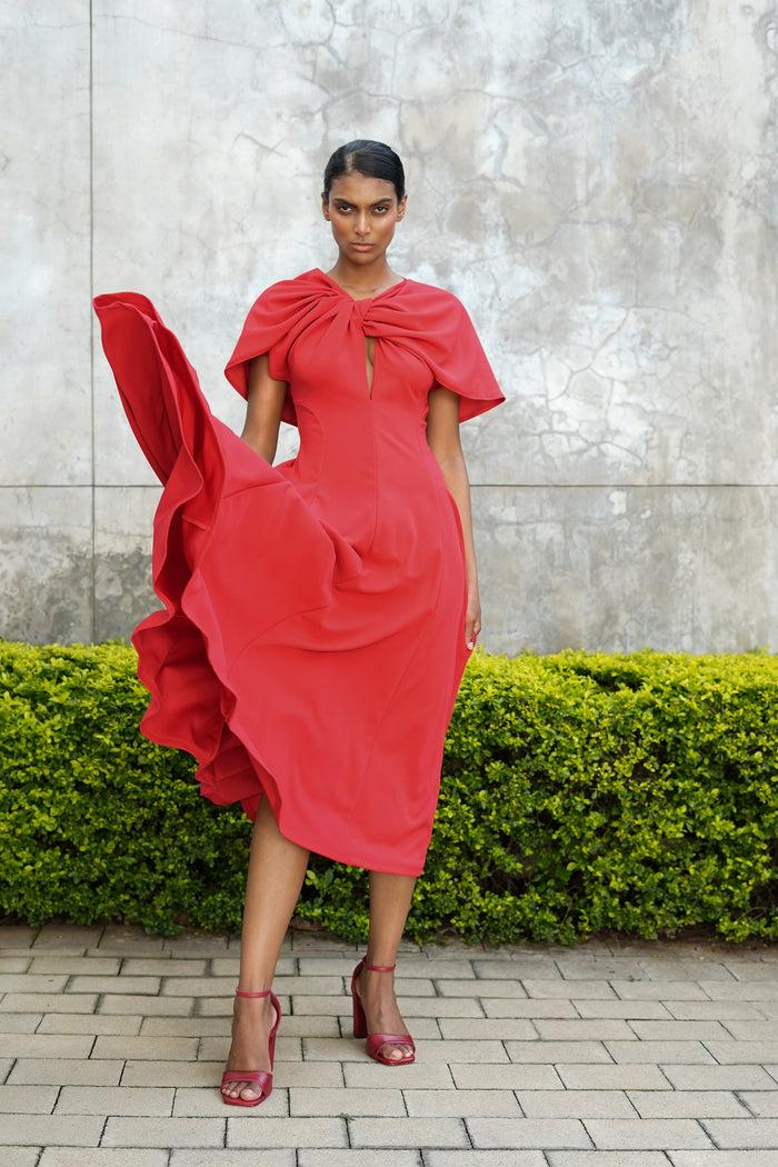 erre The Whirlwind Flare Dress - Red