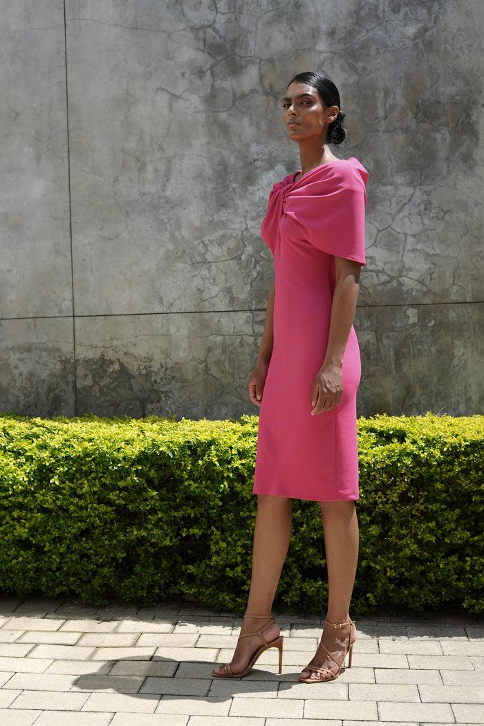 Erre The Whirlwind Pencil Dress - Hot Pink