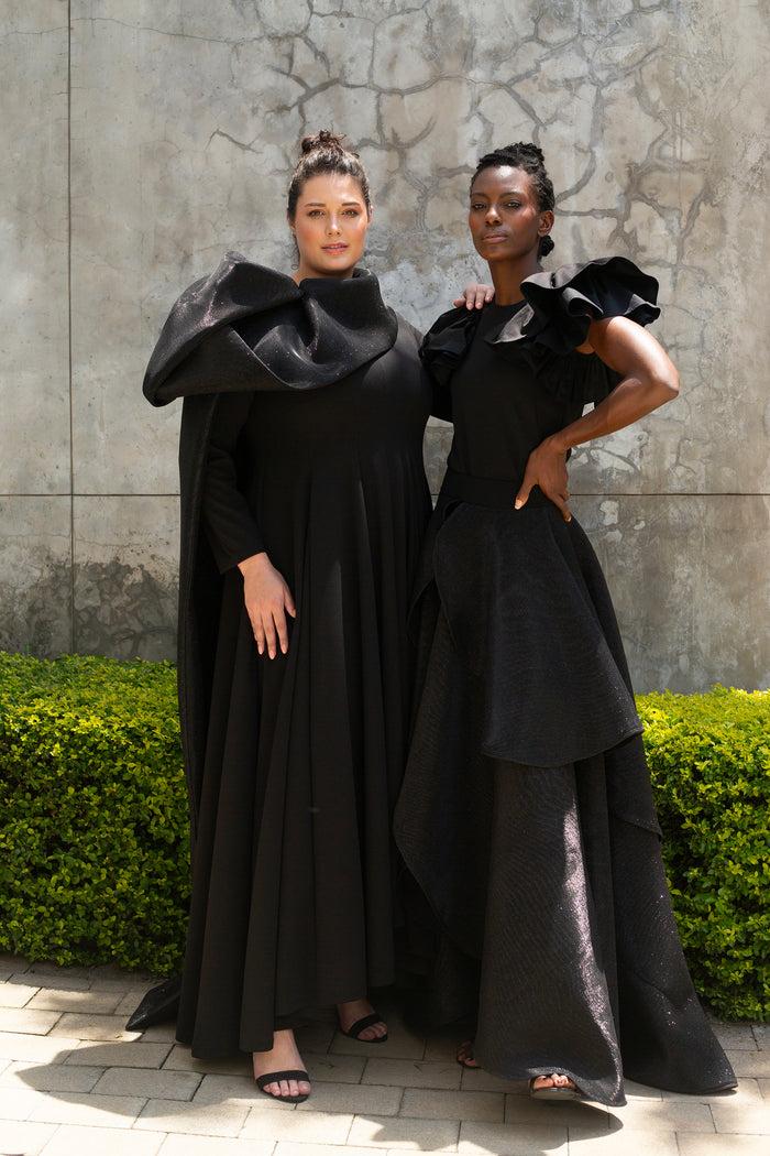 Erre The Wing Evening Dress - Black