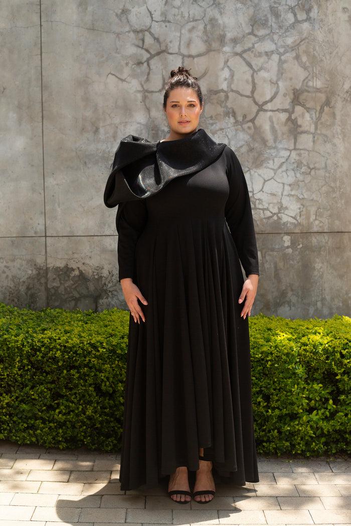 Erre The Wing Evening Dress - Black