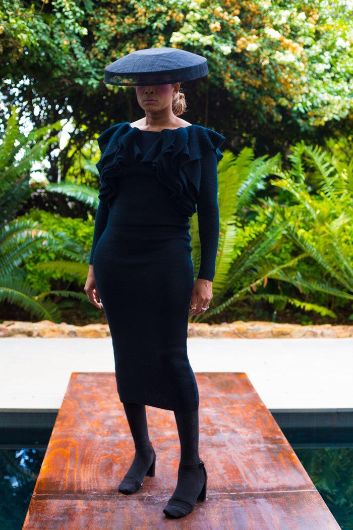 erre Winter 2022 - Look 15 Canna Mohair Pencil Dress