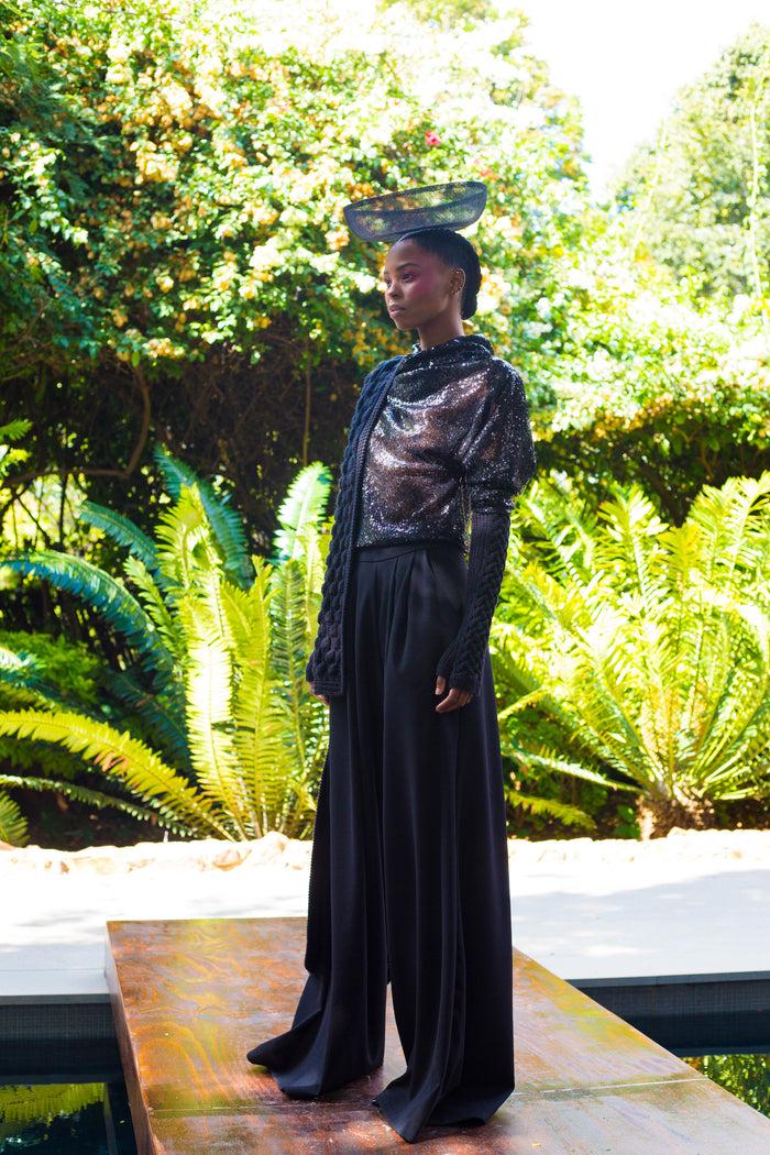 Erre Winter 2022 - Look 17 Ixia Sequin Drape Top