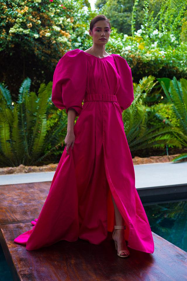 Erre Winter 2022 - Look 2 Bougainvillea Coat Dress