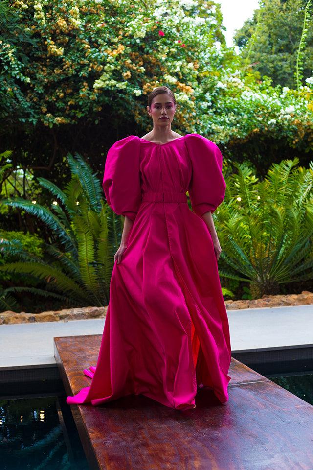 Erre Winter 2022 - Look 2 Bougainvillea Coat Dress