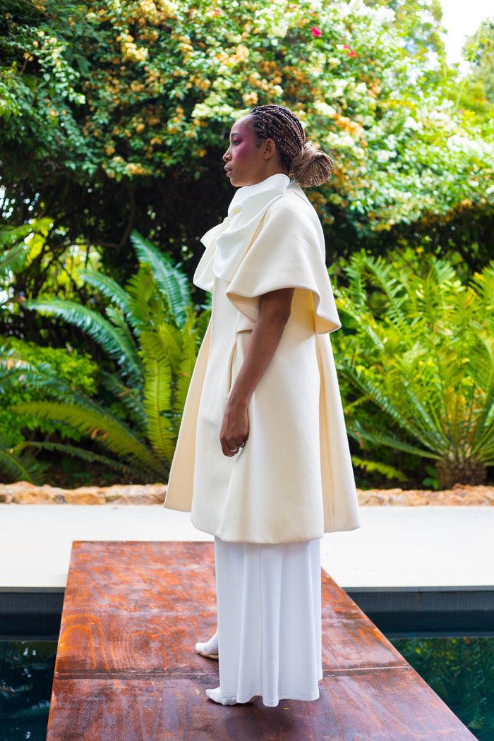 Erre Winter 2022 - Look 6 Wool Cape Sleeve Coat