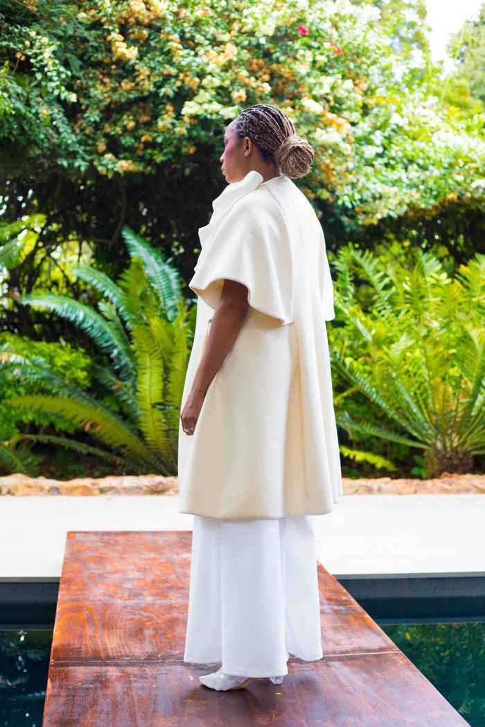 Erre Winter 2022 - Look 6 Wool Cape Sleeve Coat