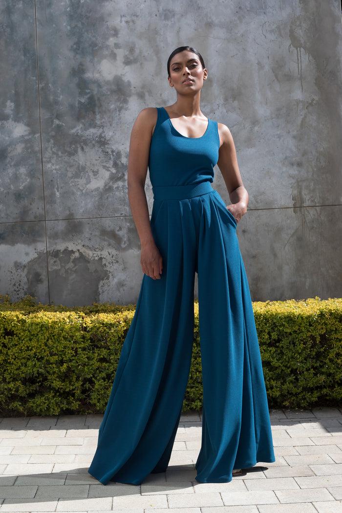 Erre Spring 2022 - Moroccan Blue Stroll Wide Leg Pants