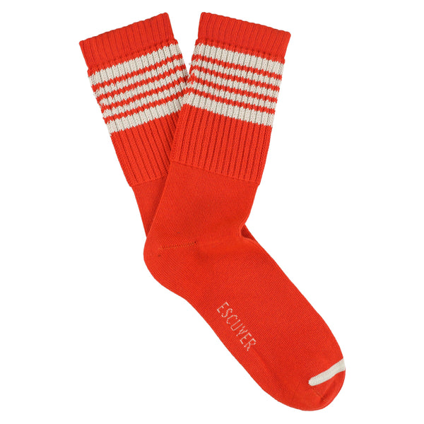 Escuyer 5 Stripes Socks - Orange / Ecru
