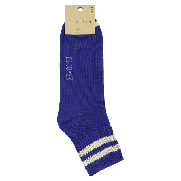 Escuyer Ankle Socks - Bright Blue / Ecru