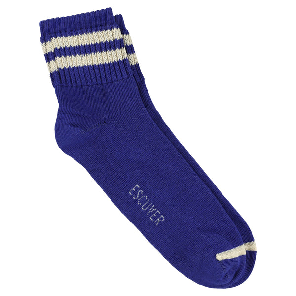 Escuyer Ankle Socks - Bright Blue / Ecru