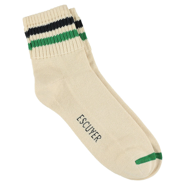 Escuyer Ankle Socks - Ecru / Blue / Green