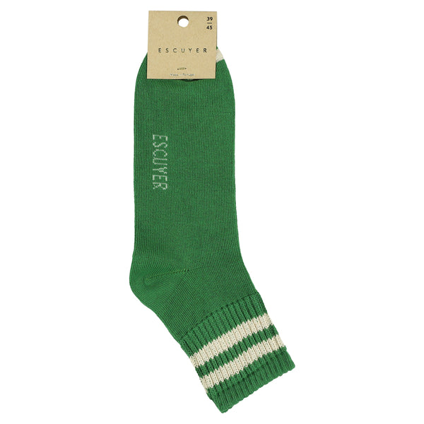 Escuyer Ankle Socks - Green / Ecru