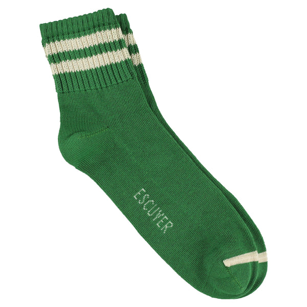Escuyer Ankle Socks - Green / Ecru