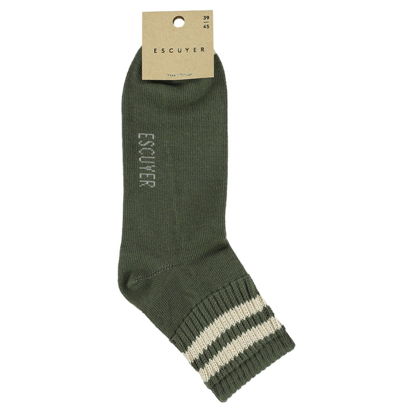 Escuyer Ankle Socks - Khaki / Ecru