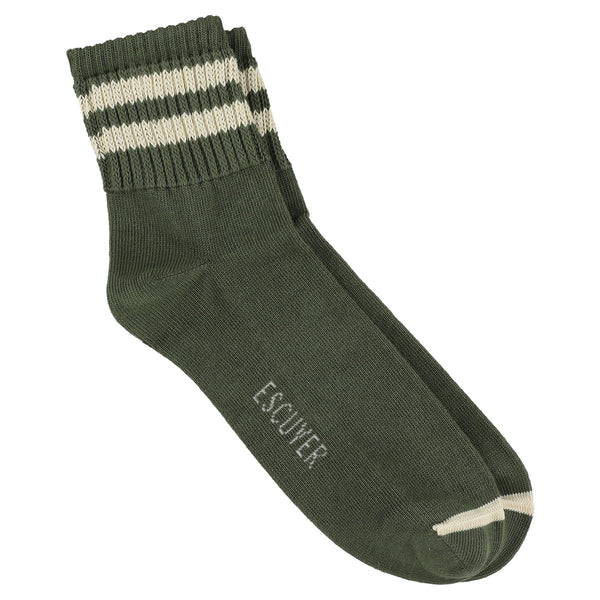 Escuyer Ankle Socks - Khaki / Ecru