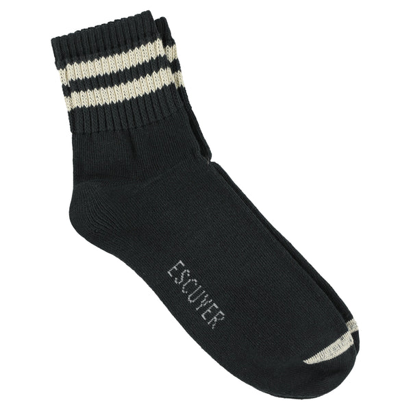 Escuyer Ankle Socks - Off Black / Ecru