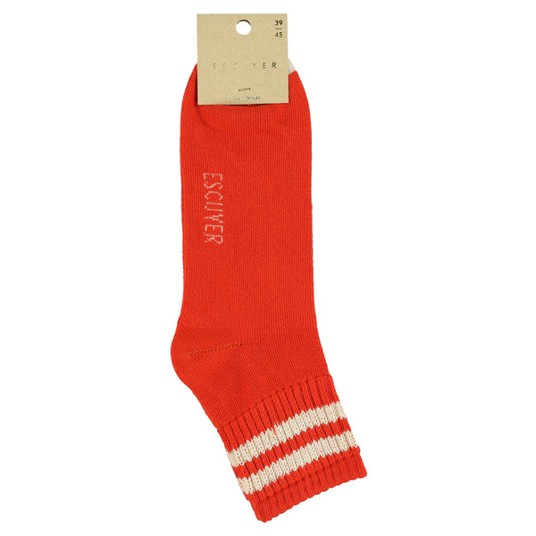 Escuyer Ankle Socks - Orange / Ecru