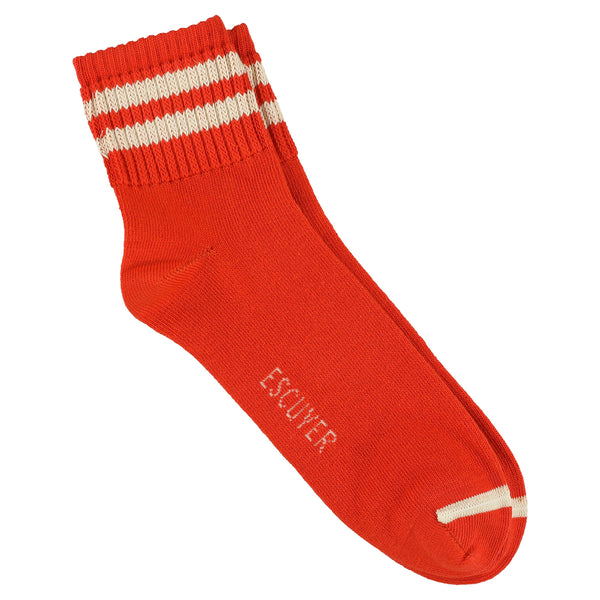 Escuyer Ankle Socks - Orange / Ecru