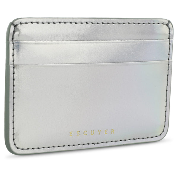 Escuyer Cardholder - Argent Métallisé Iridescent
