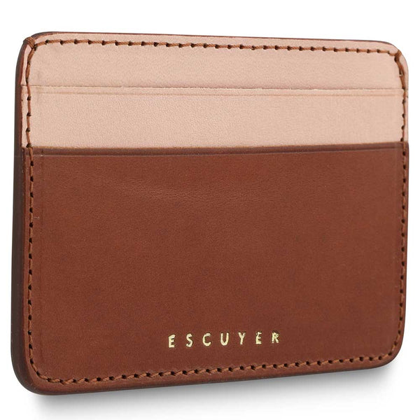 Escuyer Cardholder - Cognac / Pink