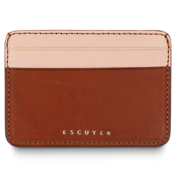 Escuyer Cardholder - Cognac / Pink