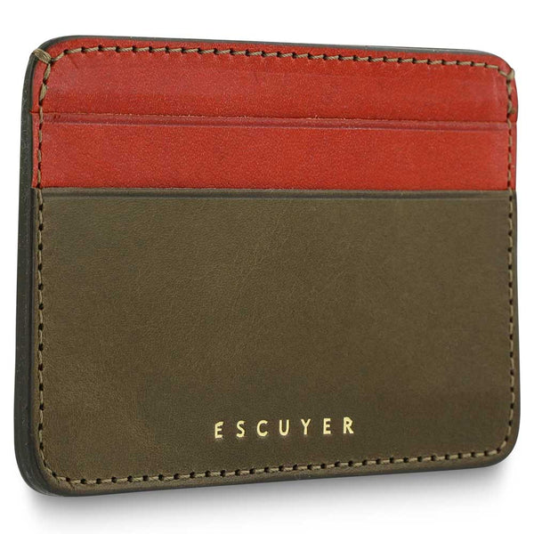 Escuyer Cardholder - Khaki / Orange