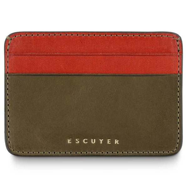 Escuyer Cardholder - Khaki / Orange