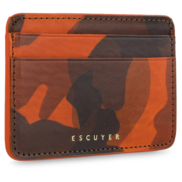 Escuyer Cardholder - Orange Camouflage