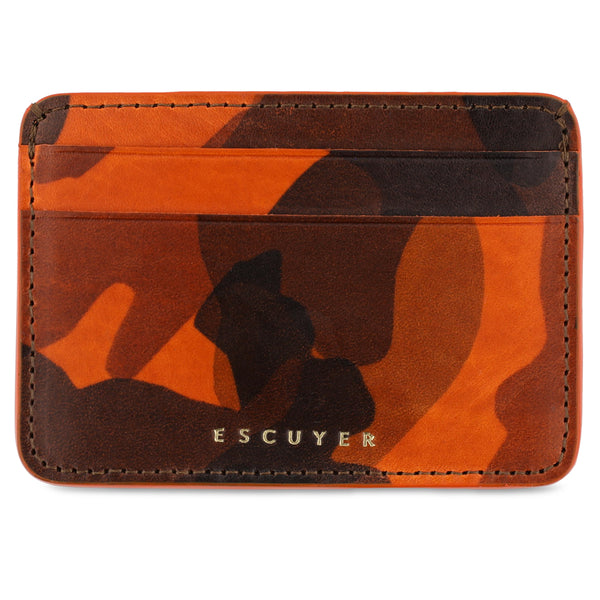 Escuyer Cardholder - Orange Camouflage