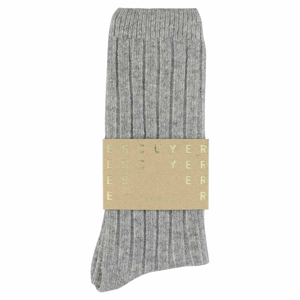 Escuyer Cashmere Crew Socks - Light Grey